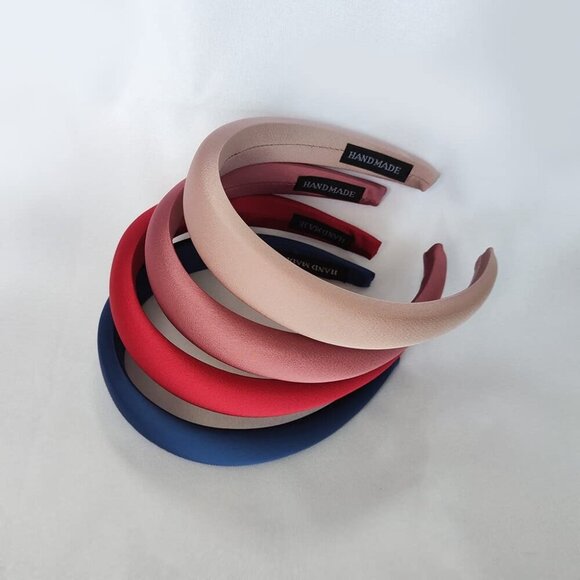 Satin Headbands Set 8 Pack Wide Soft Padded Hair Hoops for Women Girls main image 5